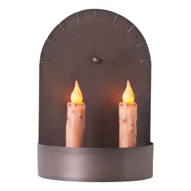 Short 2-Candle Colonial Tin Sconce
