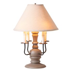 Cedar Creek Wood Table Lamp in Earl Gray with Fabric Linen Shade