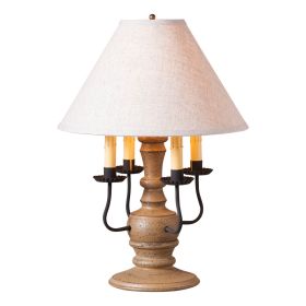 Cedar Creek Wood Table Lamp in Americana Pearwood with Fabric Linen Shade