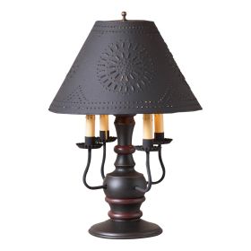 Cedar Creek Wood Table Lamp in Sturbridge Black with Textured Metal Shade