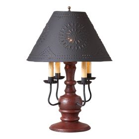 Cedar Creek Wood Table Lamp in Americana Red with Textured Metal Shade