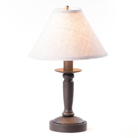 Butcher Lamp in Americana Black with Ivory Linen Shade