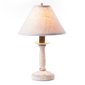 Butcher Lamp in Americana White with Linen Fabric Shade