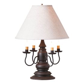 Harrison Lamp in Americana Black with Linen Fabric Shade