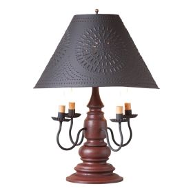 Harrison Lamp in Americana Red with Textured Metal Shade