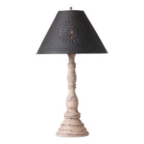 Davenport Wood Table Lamp in Hartford Buttermilk with Textured Metal Shade