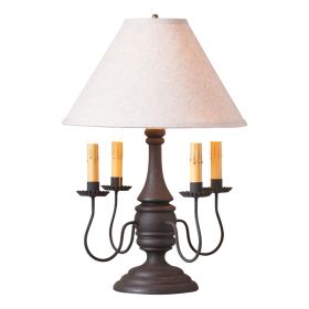 Jamestown Wood Table Lamp in Hartford Black with Fabric Linen Shade