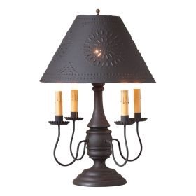 Jamestown Wood Table Lamp in Hartford Black with Textured Metal Shade