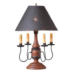 Jamestown Wood Table Lamp in Hartford Pumpkin with Textured Metal Shade