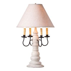 Bradford Lamp in Americana White with Linen Fabric Shade