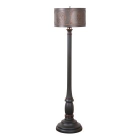 Brinton Floor Lamp in Rustic Black with Metal Drum Shade