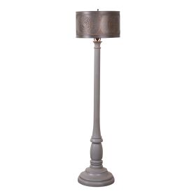 Brinton Floor Lamp in Earl Gray with Metal Drum Shade