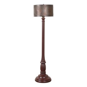 Brinton Floor Lamp in Rustic Red with Metal Drum Shade