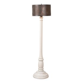 Brinton Floor Lamp in Rustic White with Metal Drum Shade