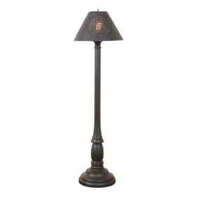 Brinton Floor Lamp in Rustic Black with Smokey Black Metal Shade