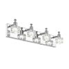 4-Lights Modern Bathroom Vanity Light Crystal Wall Sconce Bathroom Light Fixture - Color: Silver