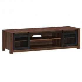 TV Stand Entertainment Center for TV's up to 65 Inch with Adjustable Shelves-Brown