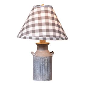 Milk Jug Lamp with Gray Check Shade