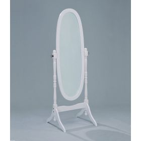 Oval Cheval Floor Mirror in White Finish