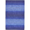 2' x 3' Striped Hand-Tufted Wool/Cotton Blue Area Rug