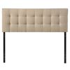 Full size Modern Beige Tan Taupe Fabric Tufted Upholstered Headboard