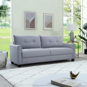 Linen Fabric Upholstery sofa/Tufted Cushions/ Easy, Assembly,Light Grey - as Pic