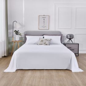 3-4 Piece Vintage Colored Sheets Set Ultra Soft Microfiber Bed Sheets & Pillowcase with Natural Wrinkle Texture - White - Full