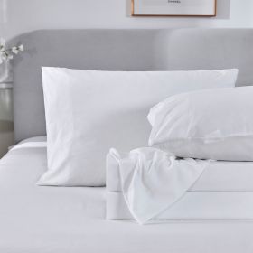 3-4 Piece Vintage Colored Sheets Set Ultra Soft Microfiber Bed Sheets & Pillowcase with Natural Wrinkle Texture - White - Twin XL