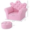 Qaba Kids Sofa Set with Footstool -AS - as picture