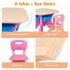Kids Activity Table and Chair Set Play Furniture with Storage - pink