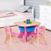 Kids Activity Table and Chair Set Play Furniture with Storage - pink