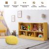 Kids 2-Shelf Bookcase 5-Cube Wood Toy Storage Cabinet Organizer - Beige