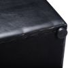 16 Inch Ottoman Pouffe Storage Box Lounge Seat Footstools - black