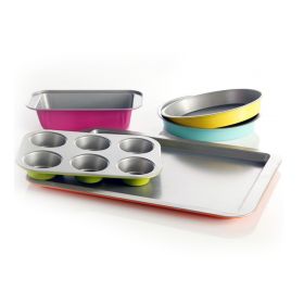 Gibson Home Color Splash Lyneham 5 pc Carbon Steel Bakeware Set