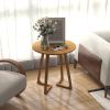 24 Inch Round End Table with Adjustable Foot Pads Natural