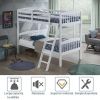 Solid Wood Twin Bunk Beds with Detachable Kids Ladder