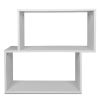 2-tier Irregular Wood Bookshelf for Home and Office-White