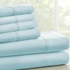 Twin size Aqua 4 Piece Wrinkle Resistant Microfiber Polyester Sheet Set